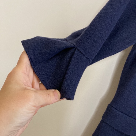 Boden Dress Womens 6 8 Navy Blue Fit Flare Sweater Knit Knee Length Scoop Neck - Picture 6 of 13